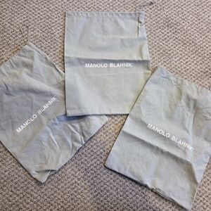 3 Manolo Blahnik Light Grey Dust Bags